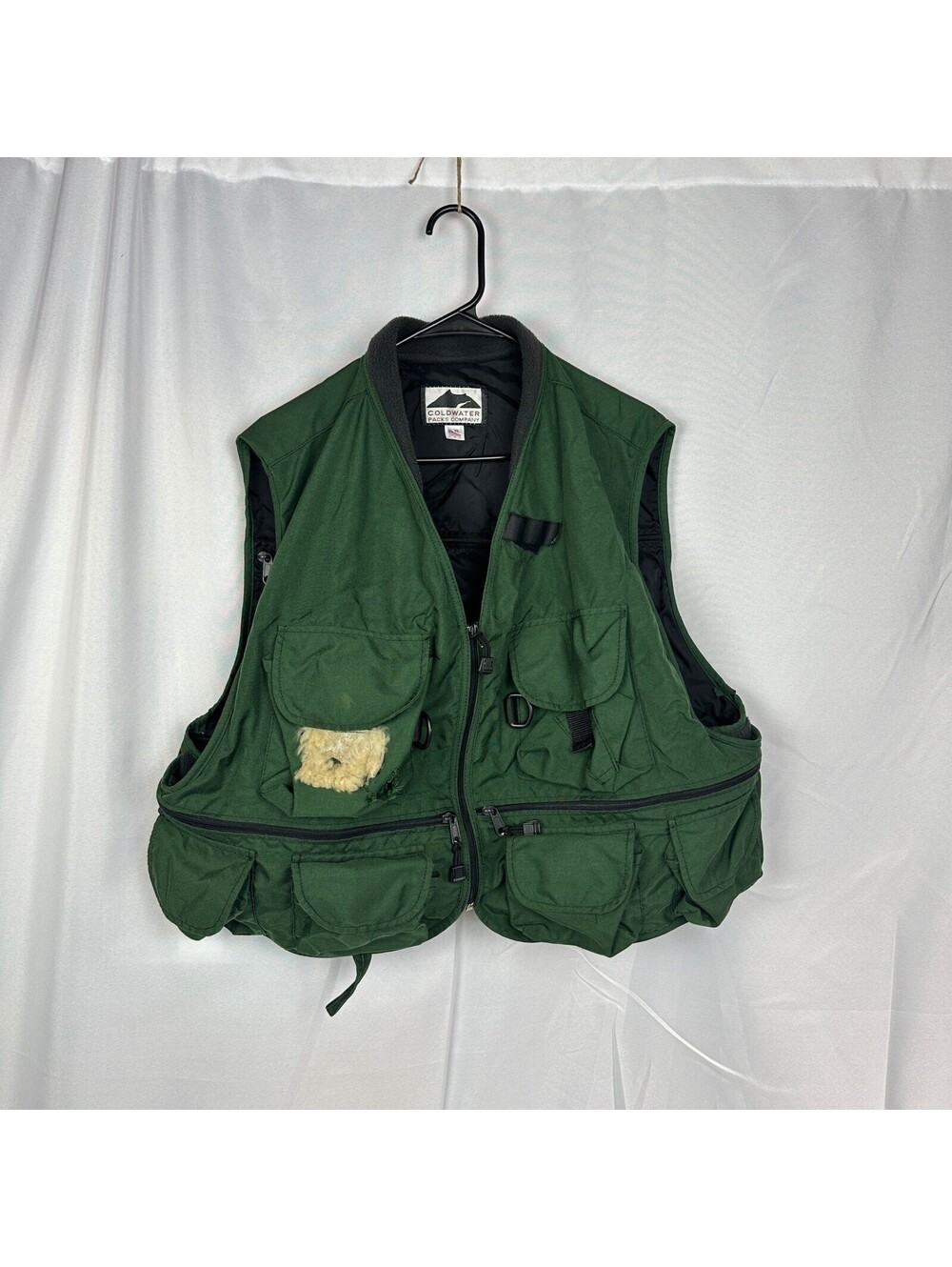 Coldwater Packs Company Fishing Vest Mens XXL Green Utility